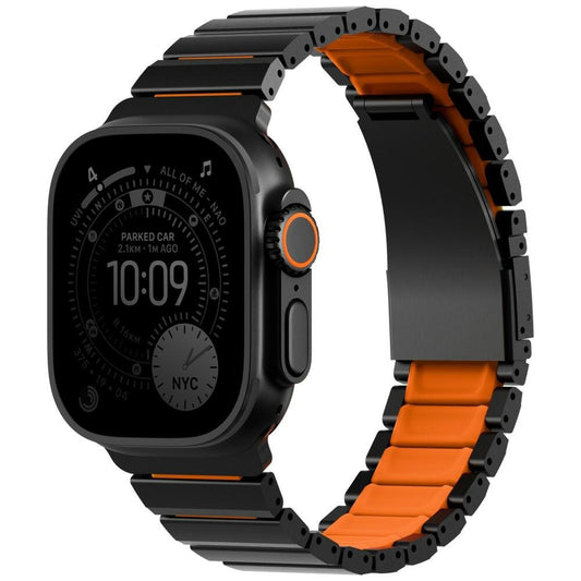 Cinturino UNIQ Strova Flex per Apple Watch 49mm / 46mm / 45mm / 44mm / 42mm Series, Nero Arancione
