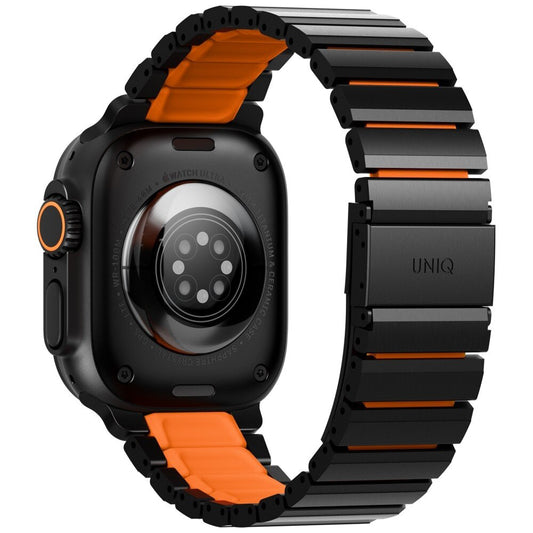 Cinturino UNIQ Strova Flex per Apple Watch 49mm / 46mm / 45mm / 44mm / 42mm Series, Nero Arancione