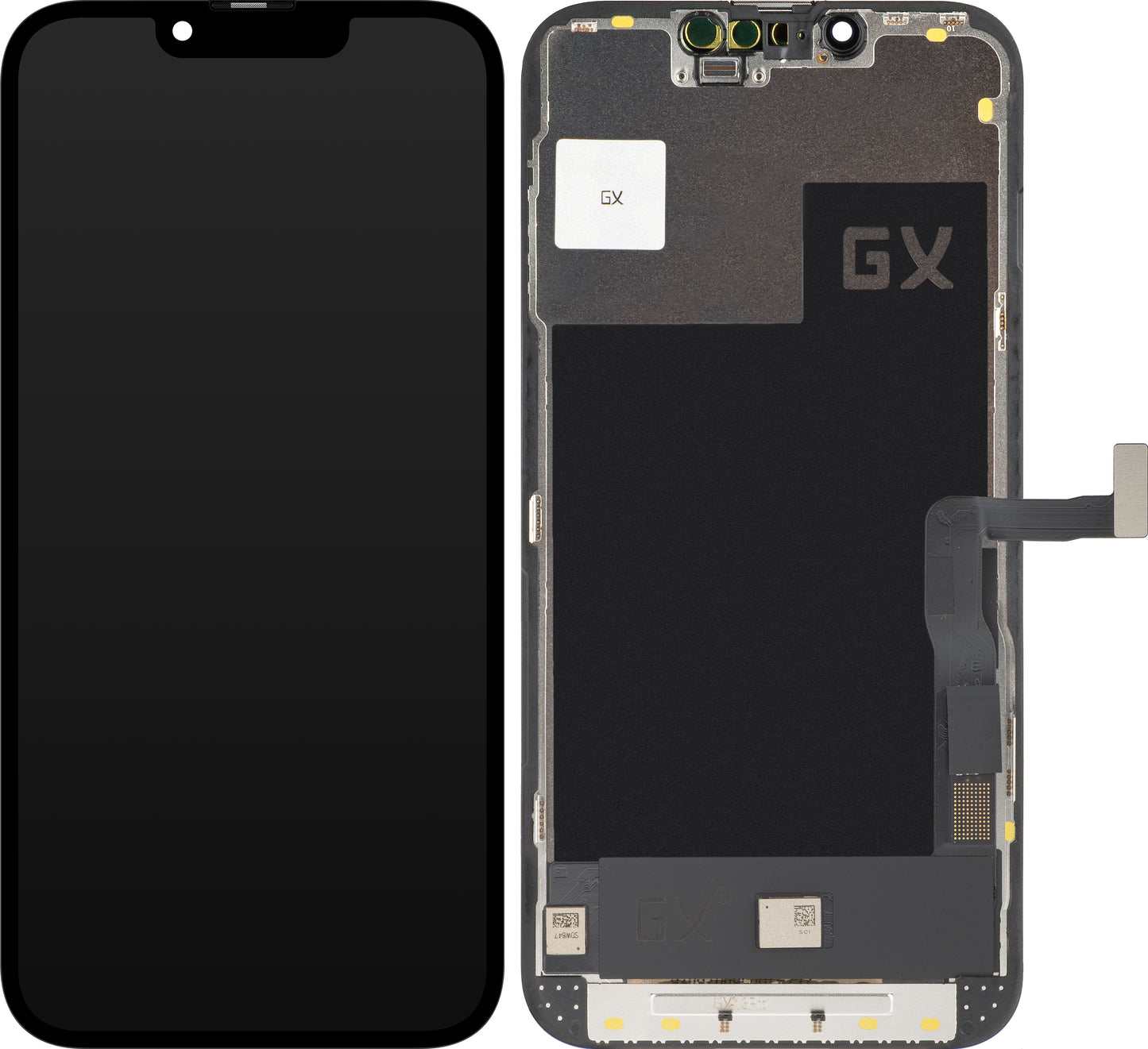 Display touchscreen GX per Apple iPhone 13 Pro, con cornice, versione mobile OLED IC, nero