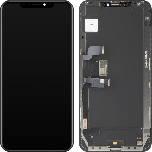 Display touchscreen GX per Apple iPhone XS Max, con cornice, versione OLED, nero