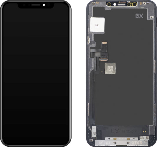 Display touchscreen GX per Apple iPhone 11 Pro Max, con cornice, versione OLED, nero