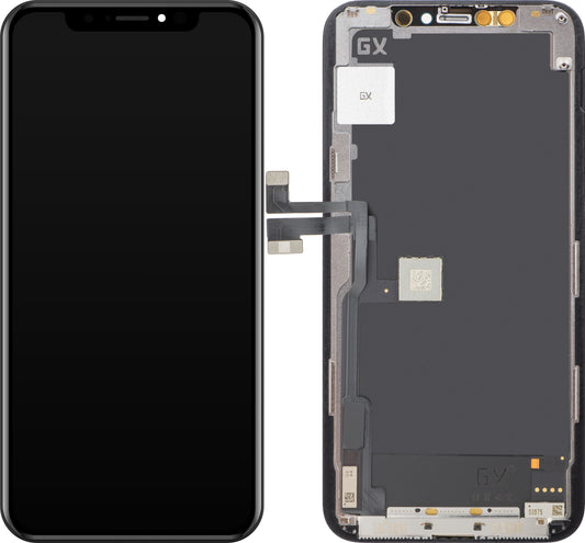 Display touchscreen GX per Apple iPhone 11 Pro, con cornice, versione mobile OLED IC, nero