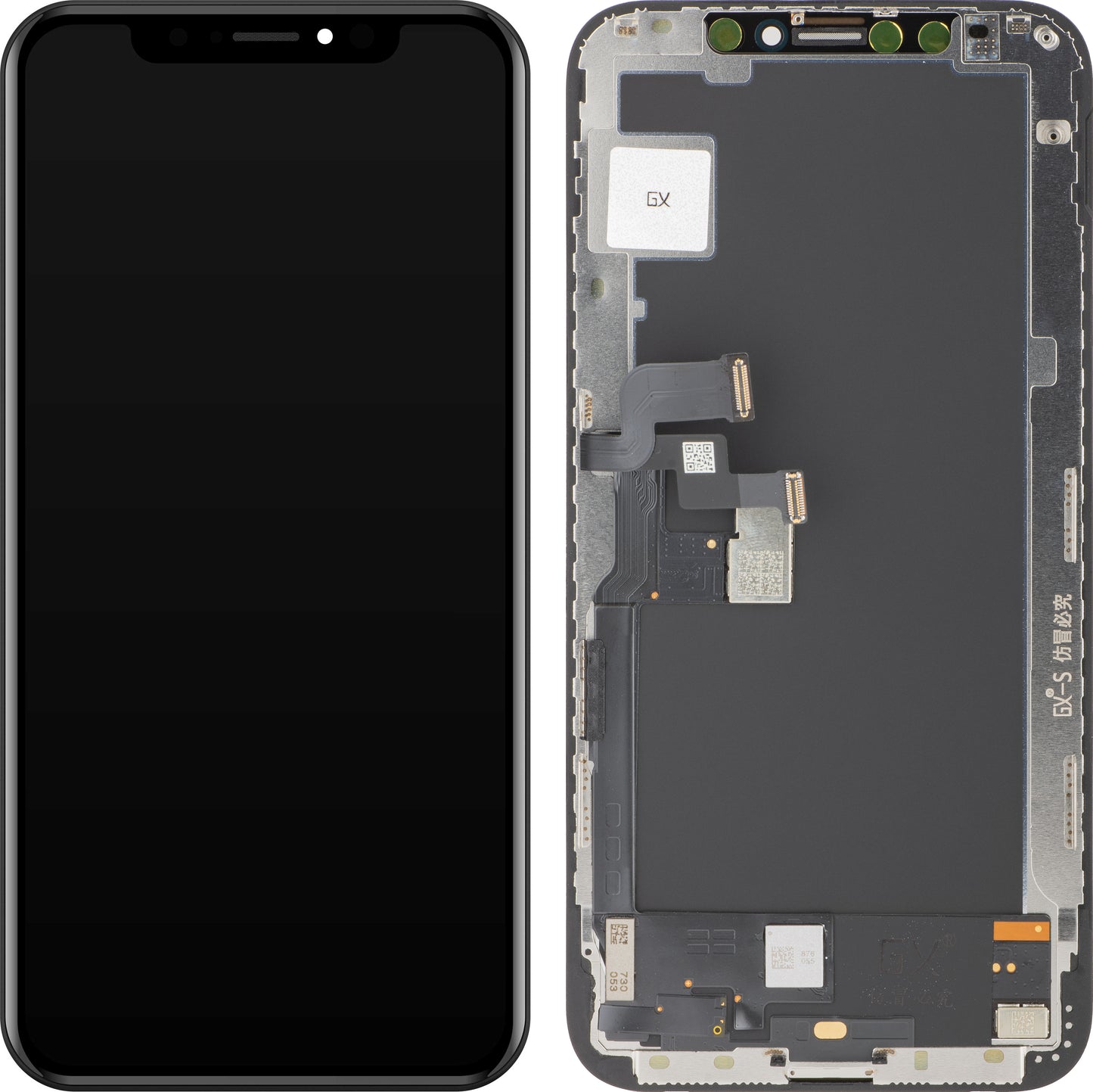 Display touchscreen GX per Apple iPhone XS, con cornice, versione OLED, nero