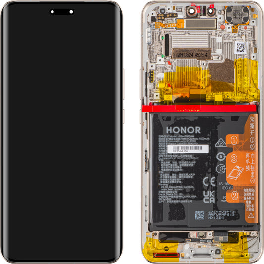 Display touchscreen con touchscreen Honor Magic6 Pro, con cornice e batteria, oro, Service Pack 0235ALRA 