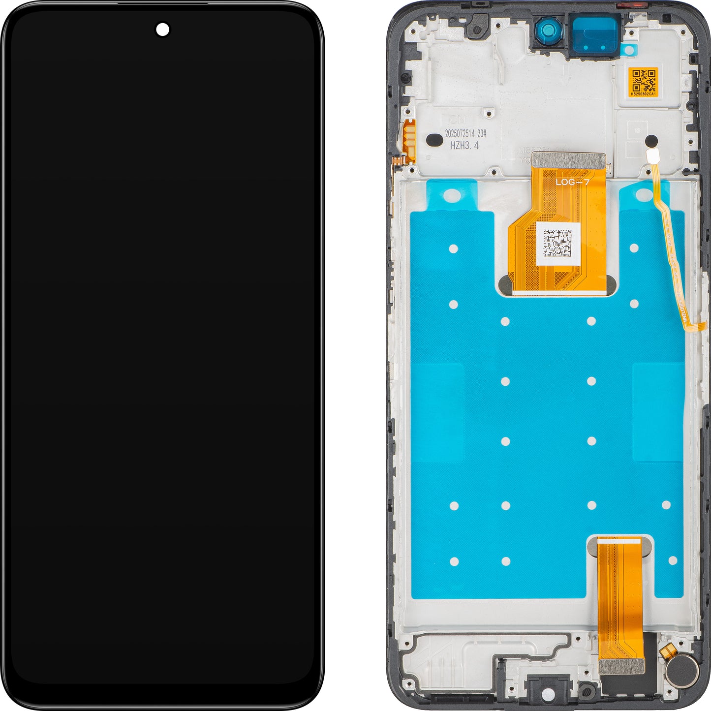 Honor X7d 5G / 400 Smart 4G / X7d 4G Display with Touchscreen, with Frame, Black, Service Pack 0235AQWY