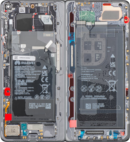 Display con Touchscreen Huawei Mate X7, con Cornice e Batteria, Grigio, Service Pack 02357JRM