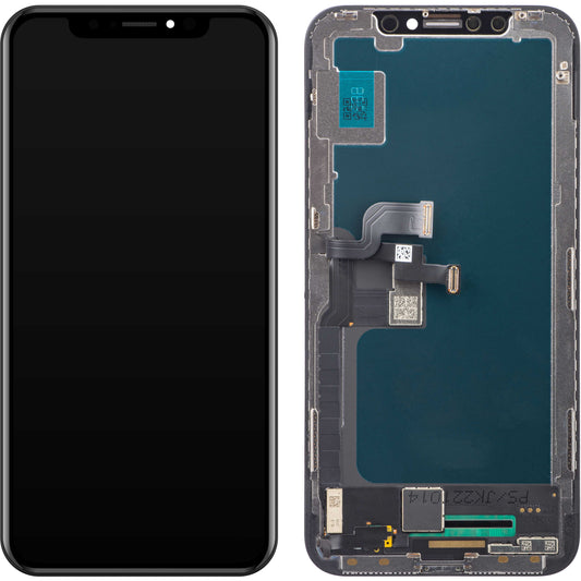 Display touchscreen JK per Apple iPhone X, con cornice, versione In-Cell LCD, nero