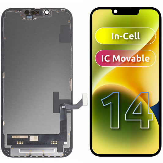 Display touchscreen JK per Apple iPhone 14, con cornice, versione In-Cell LCD, nero 