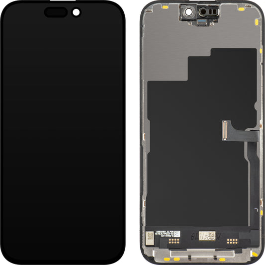 Display con Touchscreen JK per Apple iPhone 15 Pro, con Cornice, Versione LCD In-Cell IC Movable, Nero