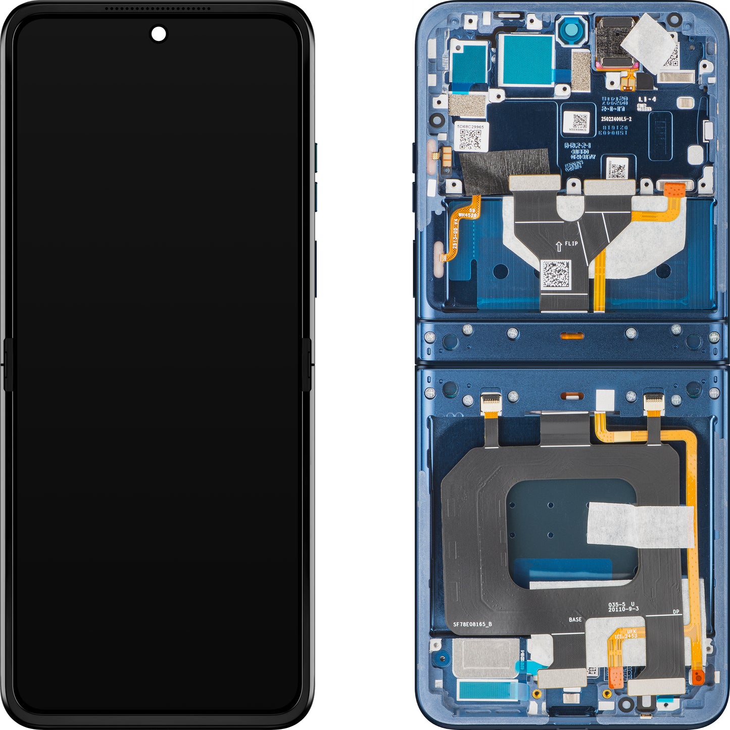 Motorola Razr 2025 / Razr 60 Display with Touchscreen, with Frame, Under Inner, Navy Blue (Gibraltar Sea), Service Pack 5D68C29965