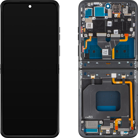 Display con Touchscreen Motorola Razr 2024 / Razr 50, con Cornice, Sub Inner, Grigio (Steel Wool), Service Pack 5D68C24806