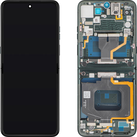 Display con Touchscreen Motorola Razr 60 Ultra, con Cornice, Sub Inner, Verde (Pantone Scarab), Service Pack 5D68C30088