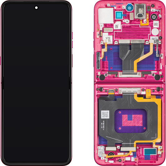 Display con Touchscreen Motorola Razr 60 Ultra, con Cornice, Sotto Interno, Magenta (Pantone Cabaret), Service Pack 5D68C29902
