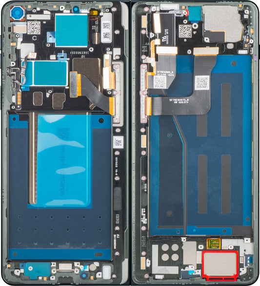 Display con Touchscreen Motorola Razr Fold, con Cornice, Sotto Inner, Nero (Pantone Blackened Blue) Service Pack 5D68C32444