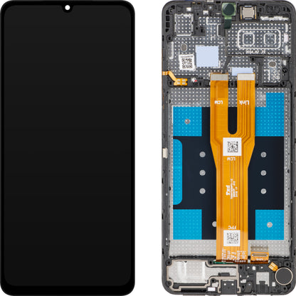 Display con Touchscreen MP compatibile con Samsung Galaxy A06 A065, con Cornice, Nero