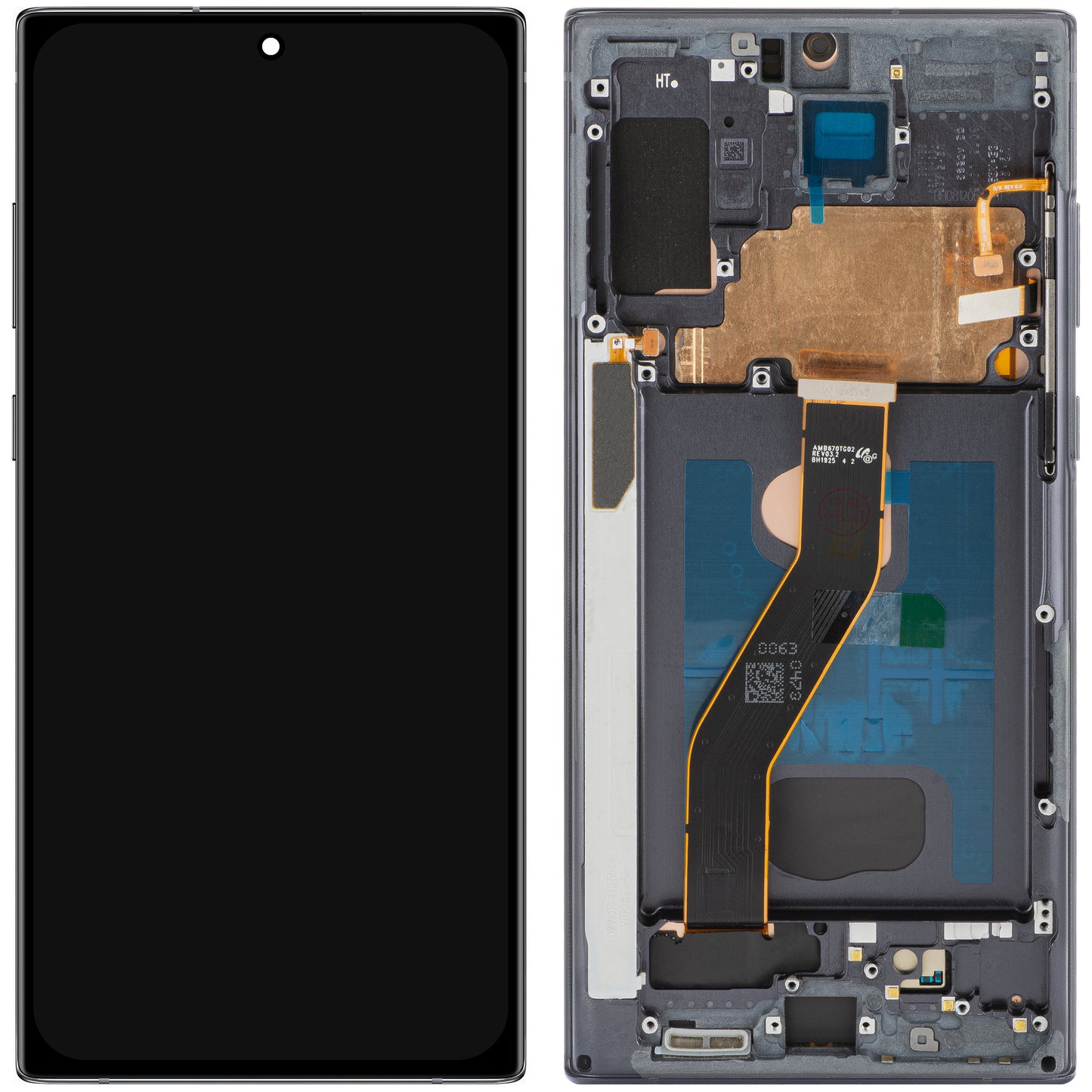 Display con Touchscreen MP compatibile con Samsung Galaxy Note 10+ N975, con Cornice, Versione OLED, Nero