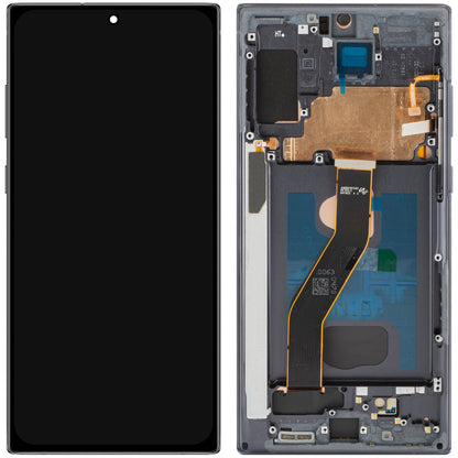 Display con Touchscreen MP compatibile con Samsung Galaxy Note 10+ N975, con Cornice, Versione OLED, Nero
