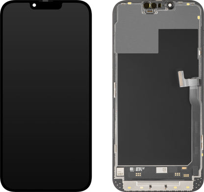 Display con Touchscreen MP compatibile con Apple iPhone 13 Pro Max, con Cornice, Versione Soft OLED IC Movable 120Hz FHD, Nero