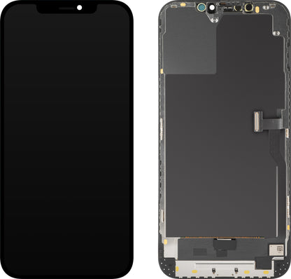 Display con Touchscreen MP compatibile con Apple iPhone 12 Pro Max, con Cornice, Versione OLED Diagnostica, Nero