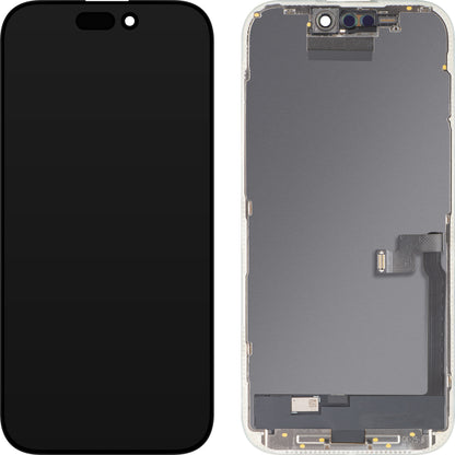 Display con Touchscreen MP compatibile con Apple iPhone 16 Pro, con Cornice, Versione OLED FHD IC Movable, Nero