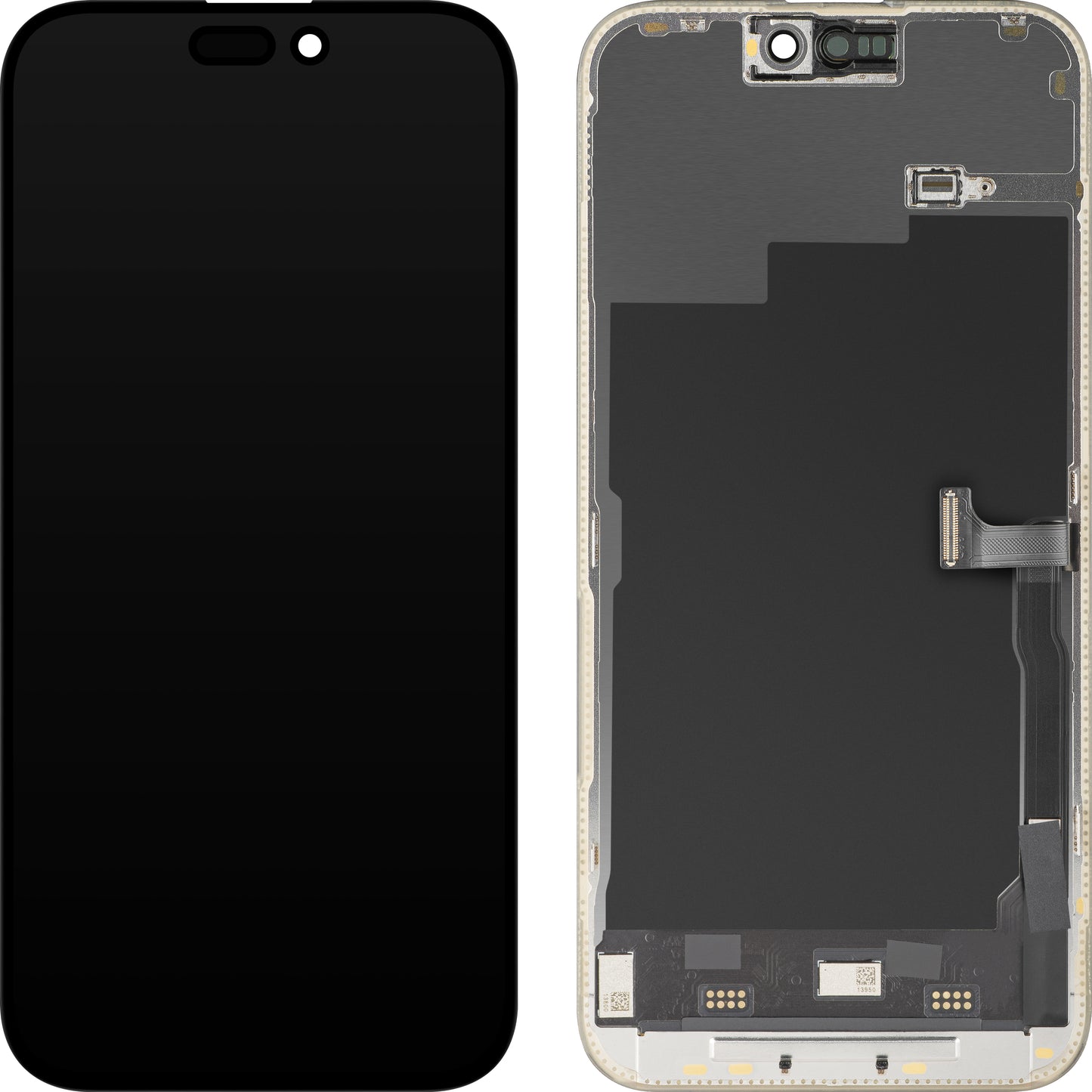 Display con Touchscreen MP compatibile con Apple iPhone 15 Pro Max, con Cornice, Versione Soft OLED 120Hz FHD Diagnostic, Nero