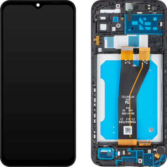 Display con Touchscreen MP compatibile con Samsung Galaxy A14 5G A146, con Cornice, Versione Non-Europa, Nero