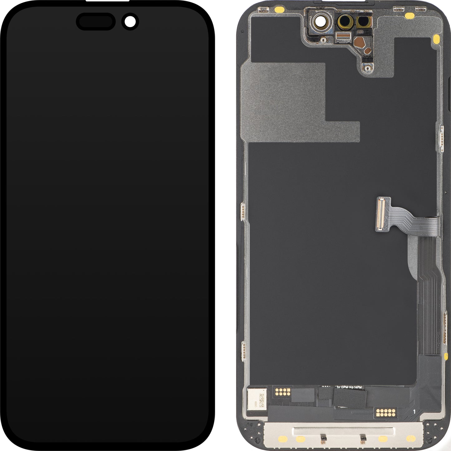 Display con Touchscreen MP compatibile con Apple iPhone 14 Pro, con Cornice, Versione OLED FHD Diagnostic, Nero
