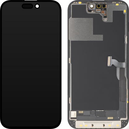 Display con Touchscreen MP compatibile con Apple iPhone 14 Pro, con Cornice, Versione OLED FHD Diagnostic, Nero