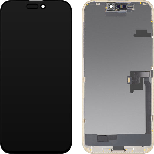 Display con Touchscreen MP compatibile con Apple iPhone 16 Pro Max, con Cornice, Versione OLED FHD Diagnostic, Nero, Swap