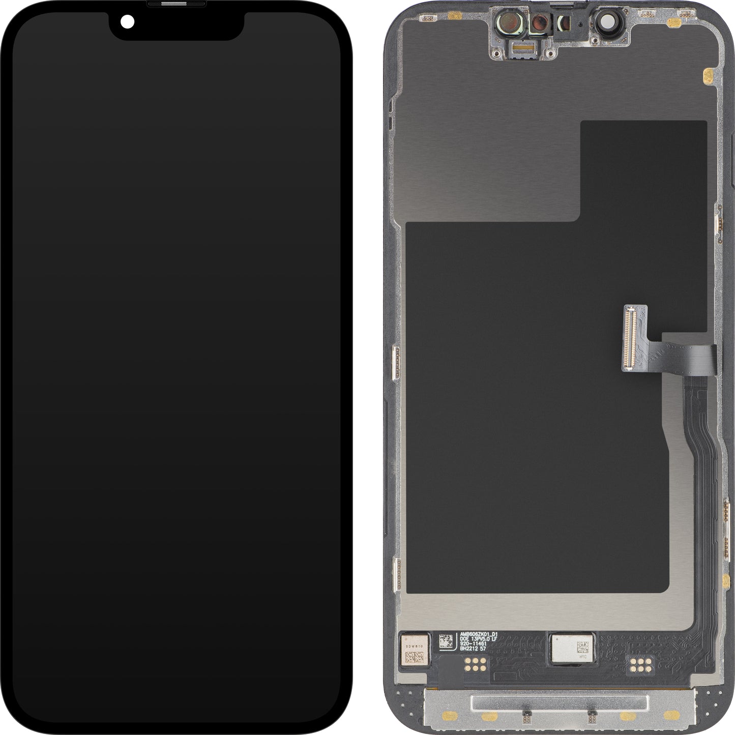 MP Touchscreen Display compatible with Apple iPhone 13 Pro, with Frame, Premium Soft OLED FHD 120Hz Version, Black