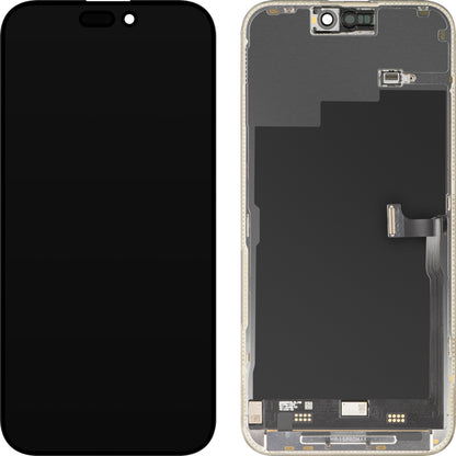 Display con Touchscreen MP compatibile con Apple iPhone 15 Pro Max, con Cornice, Versione Premium Soft OLED FHD 120Hz Diagnostico, Nero