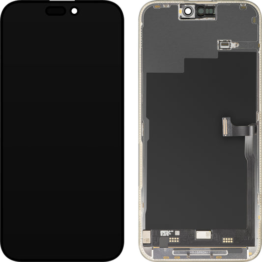 Display con Touchscreen MP compatibile con Apple iPhone 15 Pro Max, con Cornice, Versione Premium Soft OLED FHD 120Hz Diagnostico, Nero