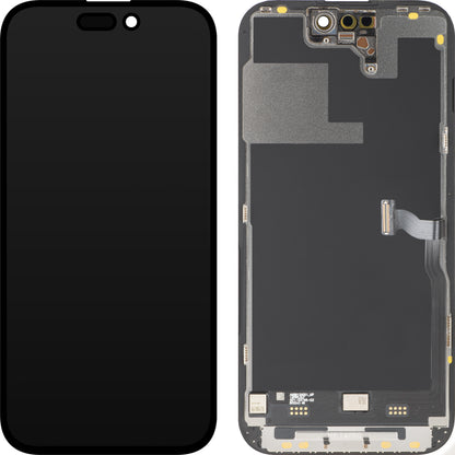 Display con Touchscreen MP compatibile con Apple iPhone 14 Pro, con Cornice, Versione Premium Soft OLED FHD 120Hz Diagnostico, Nero