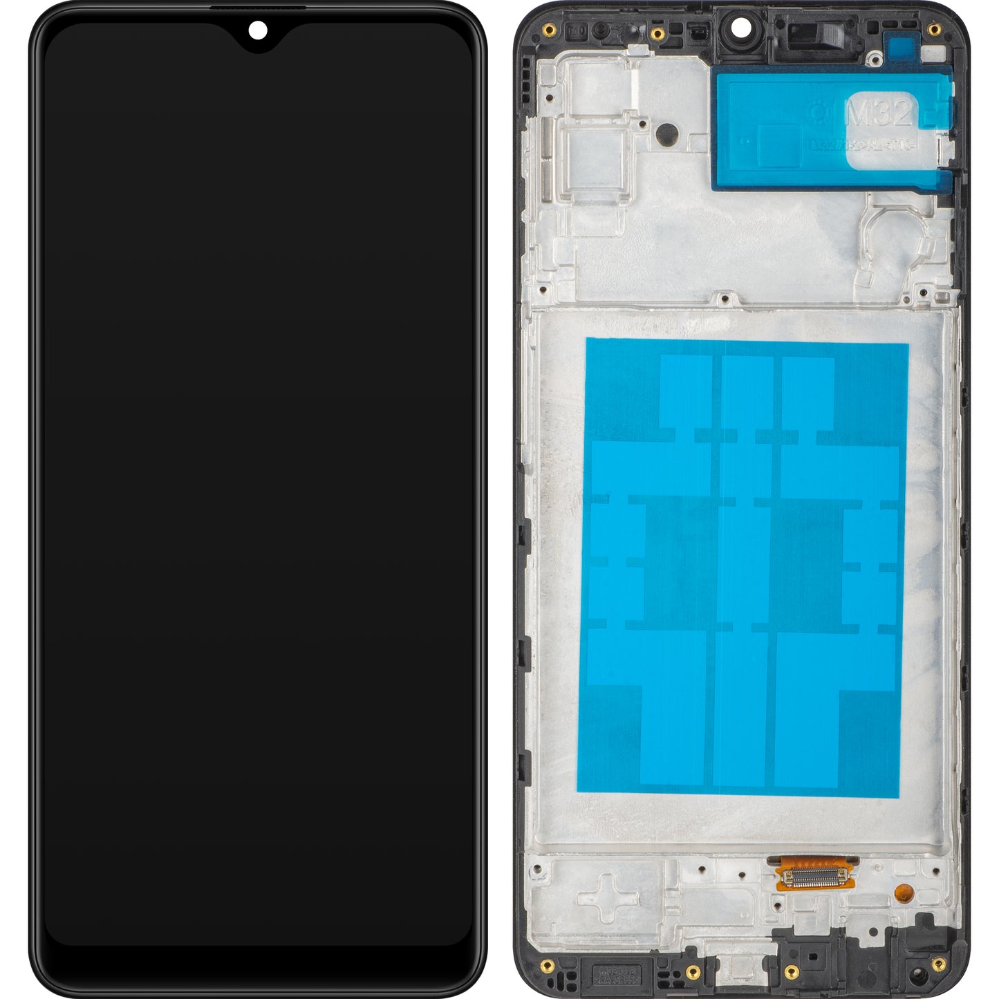 Display con Touchscreen MP compatibile con Samsung Galaxy M32 M325, con Cornice, Nero