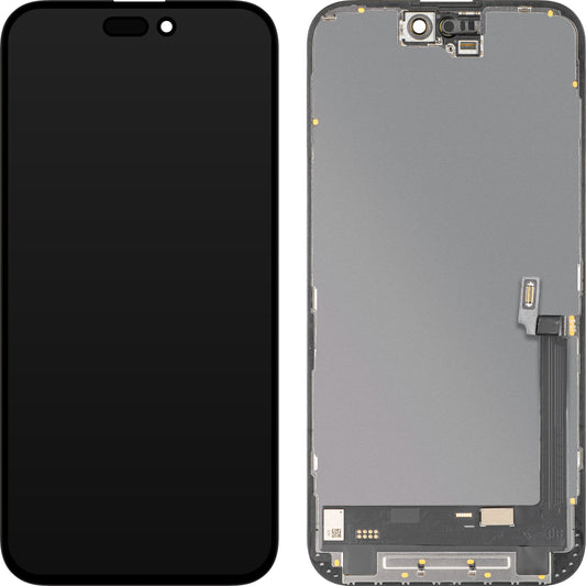 Display con Touchscreen MP compatibile con Apple iPhone 16 Plus, con Cornice, Versione Software OLED FHD 120Hz Diagnostica, Nero
