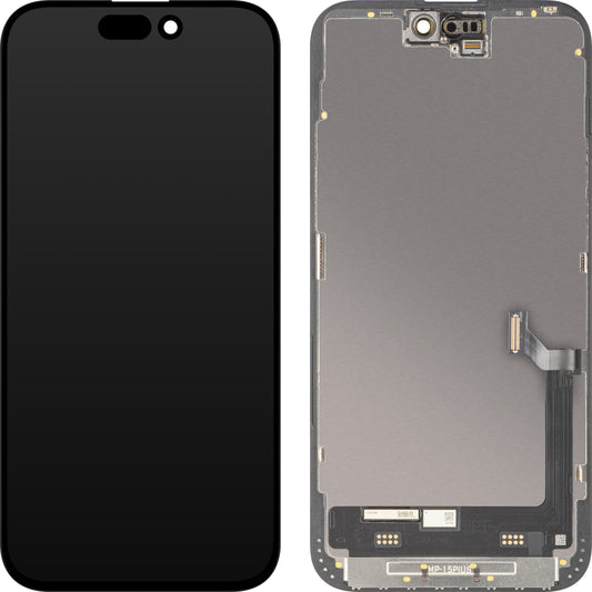 Display con Touchscreen MP compatibile con Apple iPhone 15 Plus, con Cornice, Versione Premium Soft OLED FHD 120Hz Diagnostico, Nero