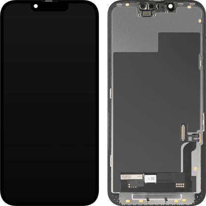 Display con Touchscreen MP compatibile con Apple iPhone 13, con Cornice, Versione Software OLED FHD Diagnostica, Nero, Ricondizionato