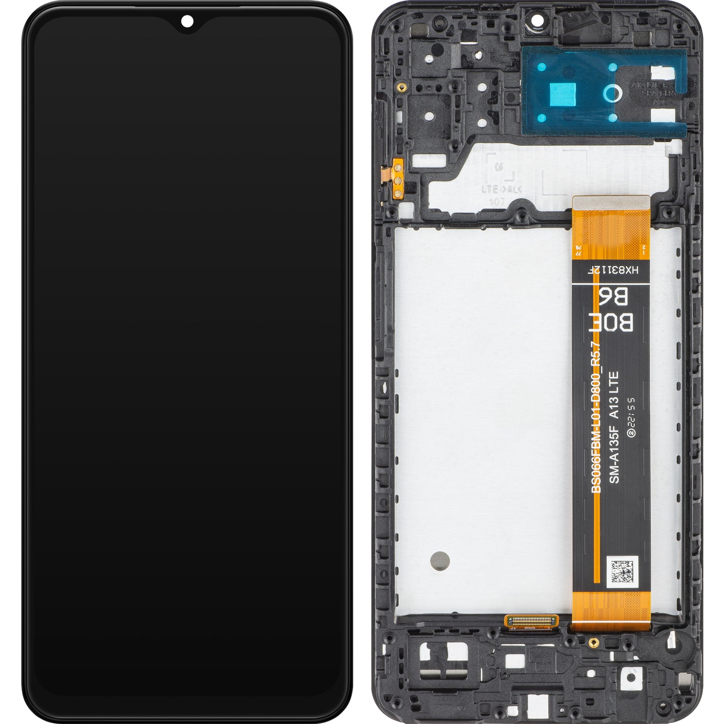 Display MP touchscreen compatibile con Samsung Galaxy A13 A137 / A13 A135, con cornice, nero 