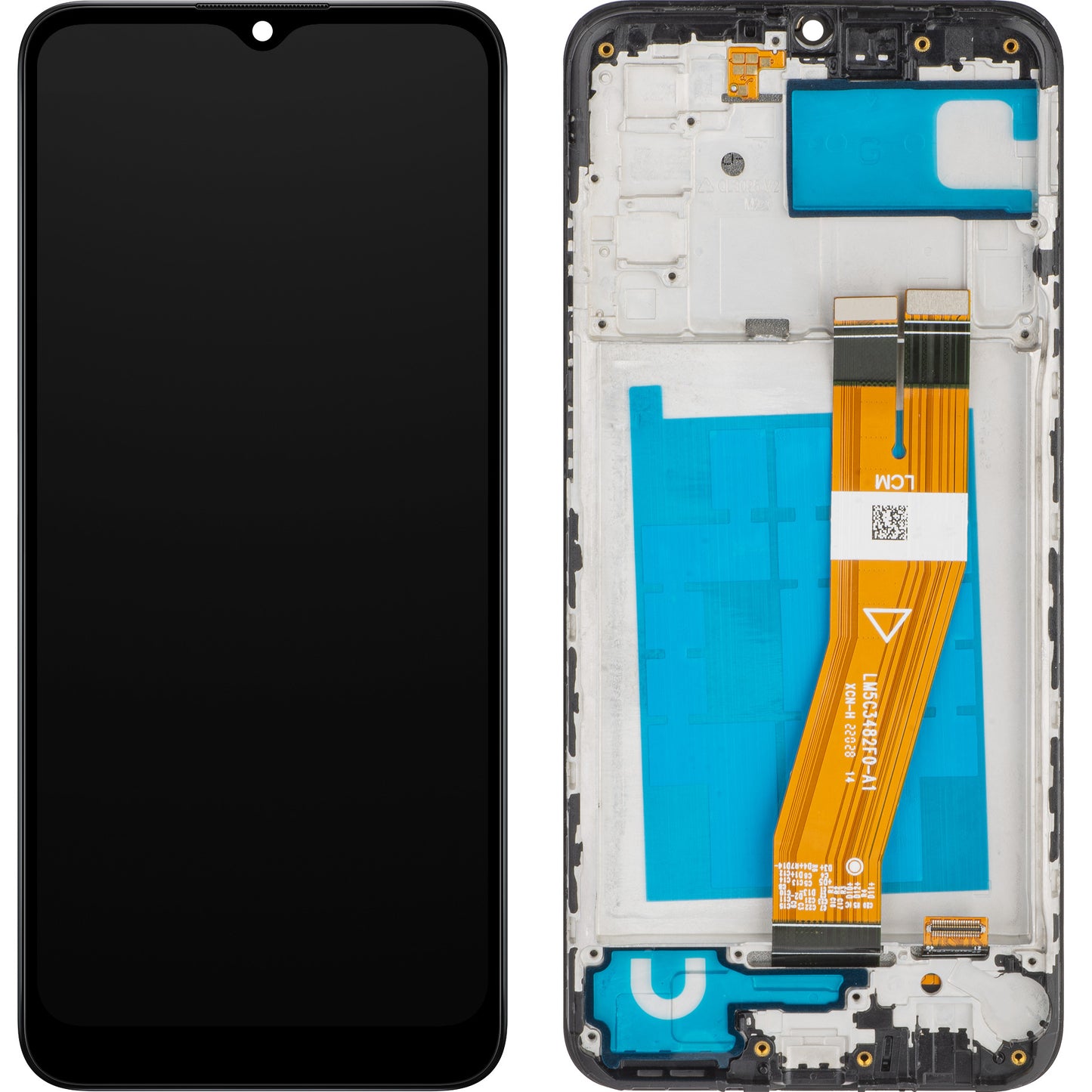 Display MP touchscreen compatibile con Samsung Galaxy A02s A025F, con cornice, nero 