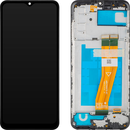 Display con Touchscreen MP compatibile con Samsung Galaxy A03s A037, con Cornice, Versione F, Nero