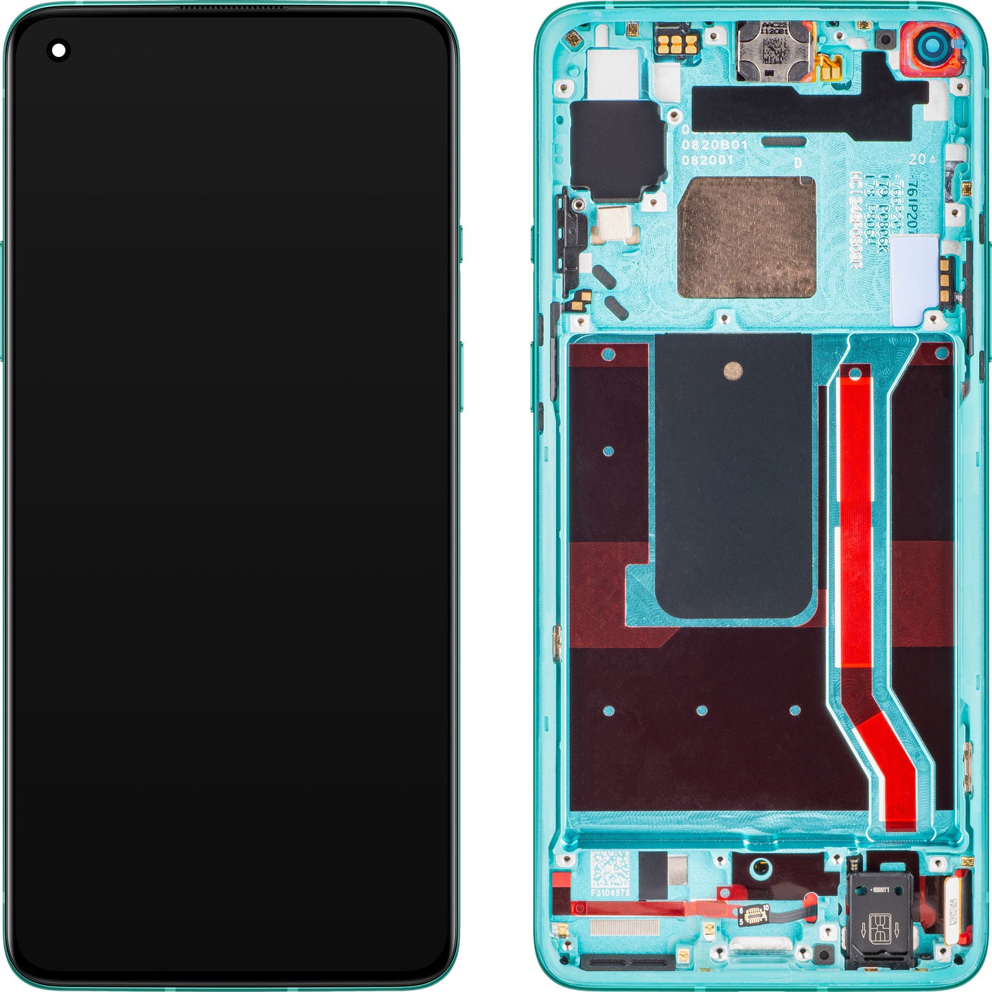 Display touchscreen OnePlus 8T, con cornice, verde acquamarina, Service Pack 2011100214 