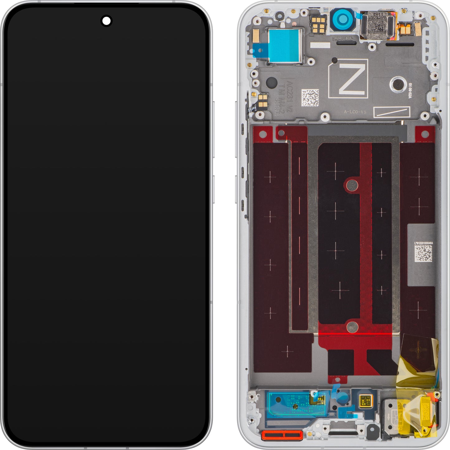 Display con Touchscreen Oppo Reno13, con Cornice, Bianco (Plume White), Service Pack 621029000429