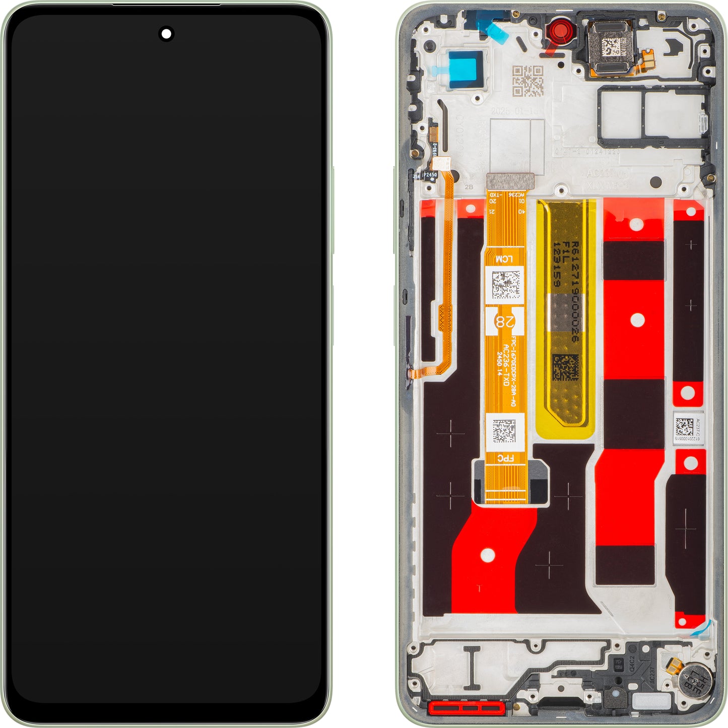 Display con Touchscreen Oppo A5 Energy / A5 Pro, con Cornice, Verde (Olive Green), Service Pack 621029000494