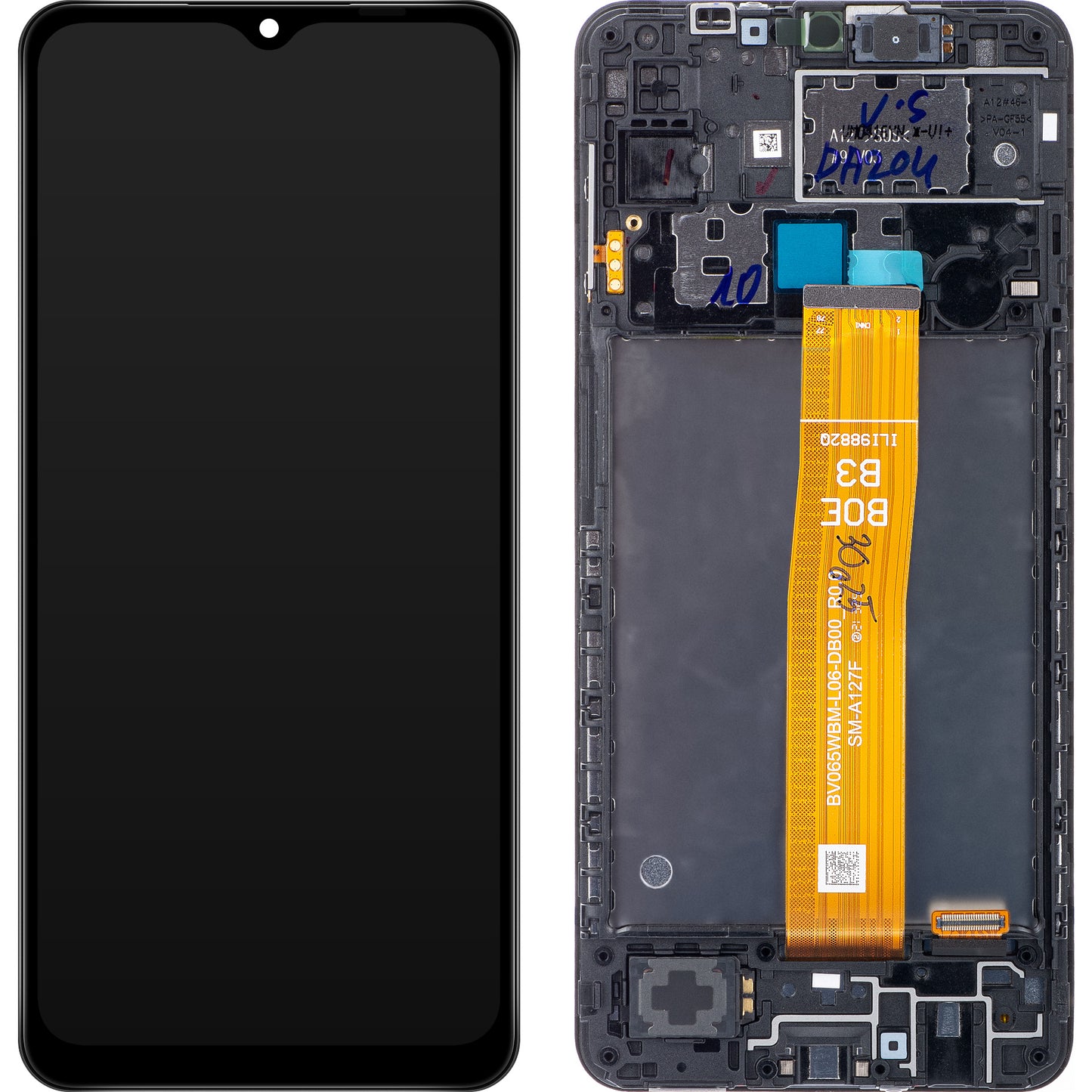 Display con Touchscreen Samsung Galaxy A12 Nacho A127, con Cornice, Nero, Ricondizionato GH82-26486A