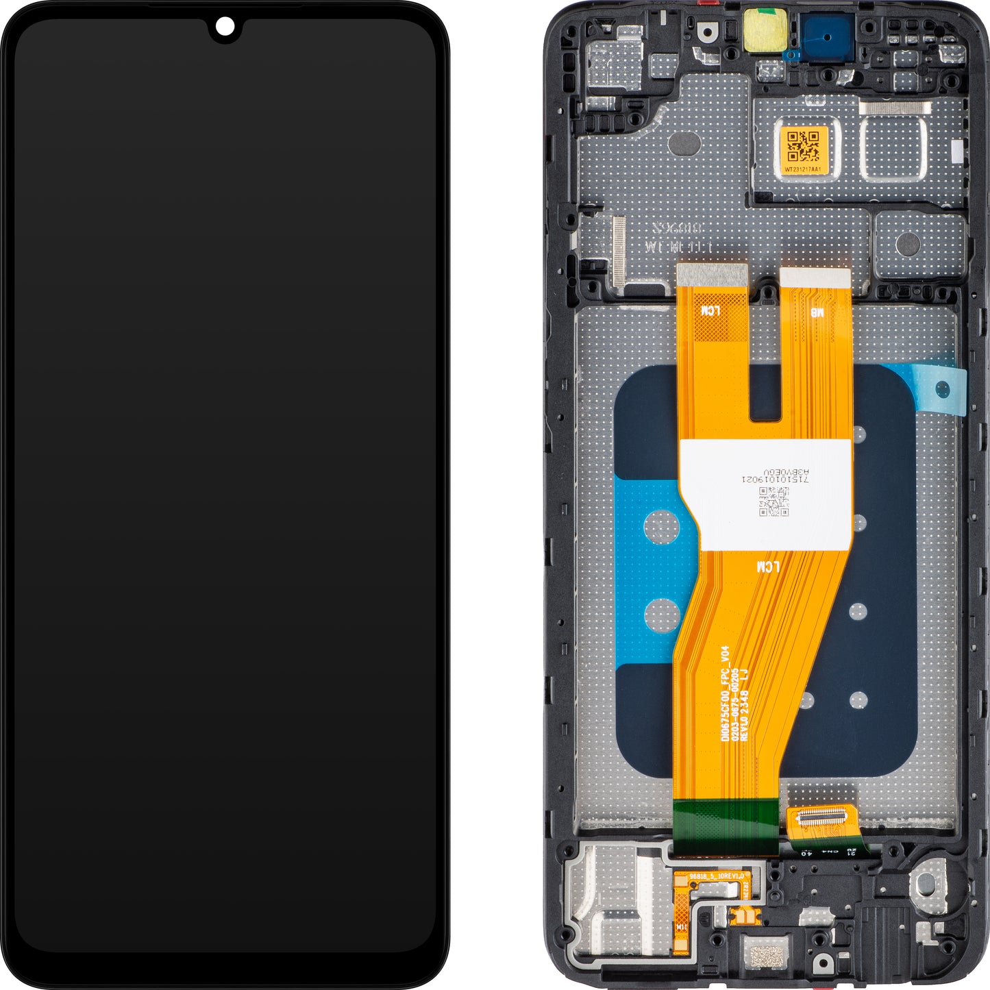 Display touchscreen Samsung Galaxy A05 A055, con cornice, nero, Service Pack GH81-24189A 