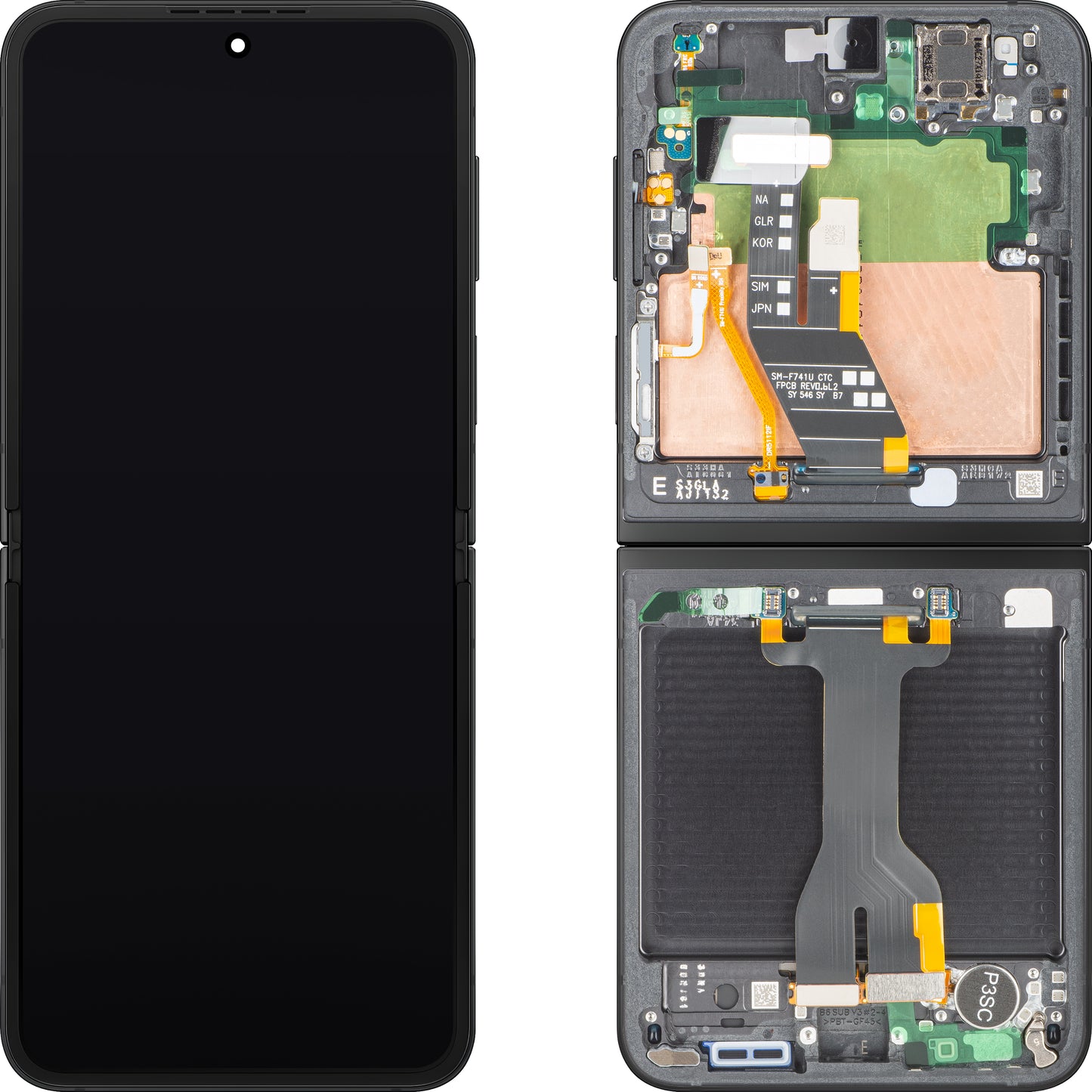Display con Touchscreen Samsung Galaxy Z Flip6 F741, con Cornice, Sub Inner, Nero (Crafted Black), Service Pack GH82-35014E