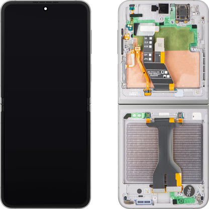 Display con Touchscreen Samsung Galaxy Z Flip6 F741, con Cornice, Sub Inner, Argento (Silver Shadow), Service Pack GH82-35013A