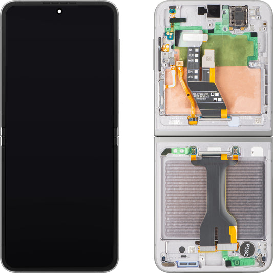 Display con Touchscreen Samsung Galaxy Z Flip6 F741, con Cornice, Sub Inner, Argento (Silver Shadow), Service Pack GH82-35013A