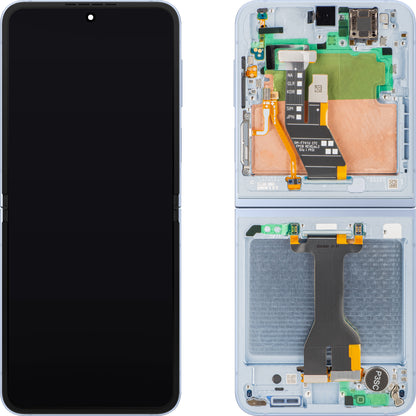 Display con Touchscreen Samsung Galaxy Z Flip6 F741, con Cornice, Sub Inner, Blu, Service Pack GH82-35014C