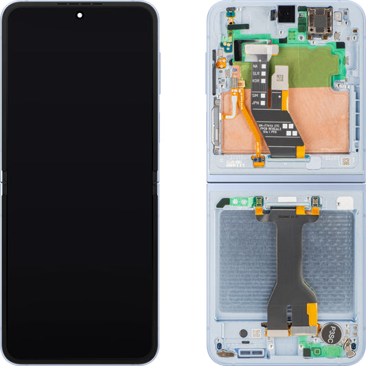 Display con Touchscreen Samsung Galaxy Z Flip6 F741, con Cornice, Sub Inner, Blu, Service Pack GH82-35014C